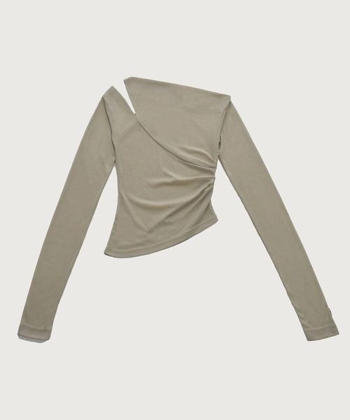 kiehtova（キエトヴァ）の「【kiehtova】ONE SHOULDER DRAPE TOPS/ワンショルダードレープトップス KTWR52（Tシャツ/カットソー・レディース・ブルー/ベージュ/ブラック・FREE）」の11枚目の写真