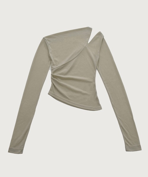 kiehtova（キエトヴァ）の「【kiehtova】ONE SHOULDER DRAPE TOPS/ワンショルダードレープトップス KTWR52（Tシャツ/カットソー・レディース・ブルー/ベージュ/ブラック・FREE）」の10枚目の写真