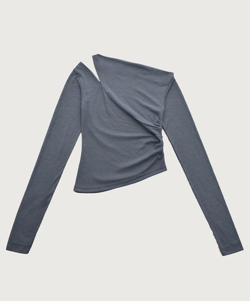 kiehtova（キエトヴァ）の「【kiehtova】ONE SHOULDER DRAPE TOPS/ワンショルダードレープトップス KTWR52（Tシャツ/カットソー・レディース・ブルー/ベージュ/ブラック・FREE）」の16枚目の写真