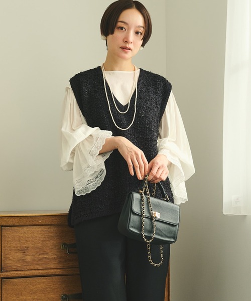 PUAL CE CIN(ピュアルセシン)の「チェーンショルダー2WAYバッグ(ショルダーバッグ・レディース・ブラック・FREE)」の1枚目の写真