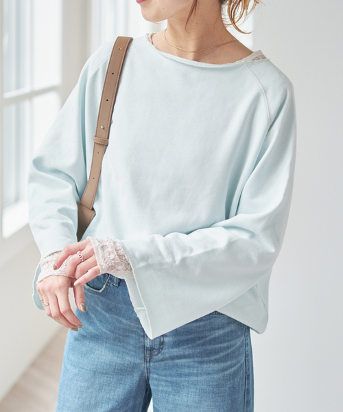 Spick & Span(スピックアンドスパン)の「《新色有り / 追加》SCREEN STARS/スクリーンスターズ 別注カットオフプルオーバー(スウェット・レディース・グレー/サックスブルー・FREE)」の12枚目の写真