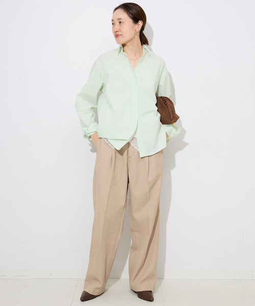 SLOBE IENA(スローブイエナ)の「Wash Cotton Color シャツ(シャツ/ブラウス・レディース・サックスブルー/イエロー/グリーン系その他/ピンク・FREE)」の8枚目の写真