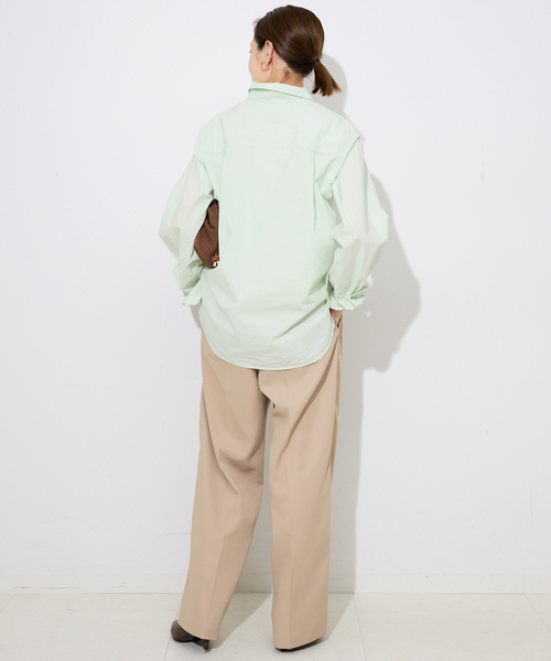 SLOBE IENA(スローブイエナ)の「Wash Cotton Color シャツ(シャツ/ブラウス・レディース・サックスブルー/イエロー/グリーン系その他/ピンク・FREE)」の10枚目の写真