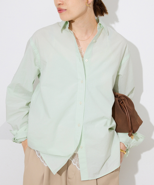 SLOBE IENA(スローブイエナ)の「Wash Cotton Color シャツ(シャツ/ブラウス・レディース・サックスブルー/イエロー/グリーン系その他/ピンク・FREE)」の12枚目の写真