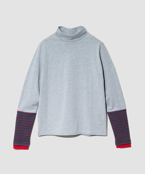 go slow caravan(ゴースローキャラバン)の「GENTIL/ジャンティー 袖切替 ハイネックインナー(Tシャツ/カットソー・レディース・レッド/グレー/ブラック・FREE)」の2枚目の写真