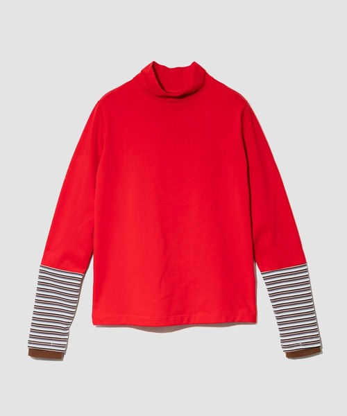 go slow caravan(ゴースローキャラバン)の「GENTIL/ジャンティー 袖切替 ハイネックインナー(Tシャツ/カットソー・レディース・レッド/グレー/ブラック・FREE)」の3枚目の写真