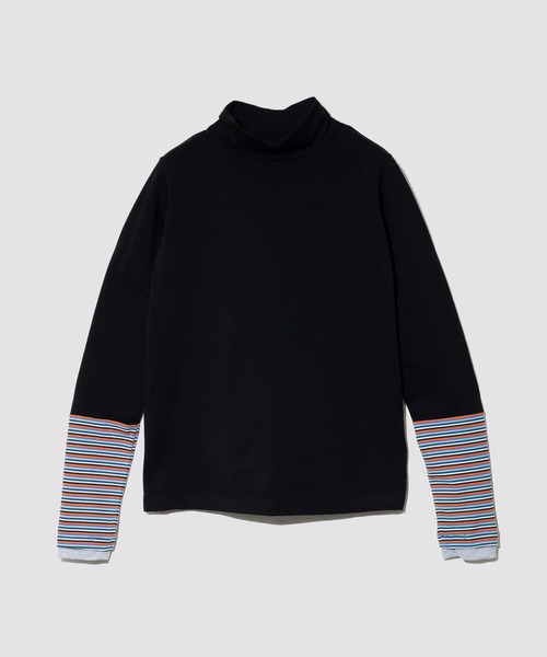 go slow caravan(ゴースローキャラバン)の「GENTIL/ジャンティー 袖切替 ハイネックインナー(Tシャツ/カットソー・レディース・レッド/グレー/ブラック・FREE)」の1枚目の写真
