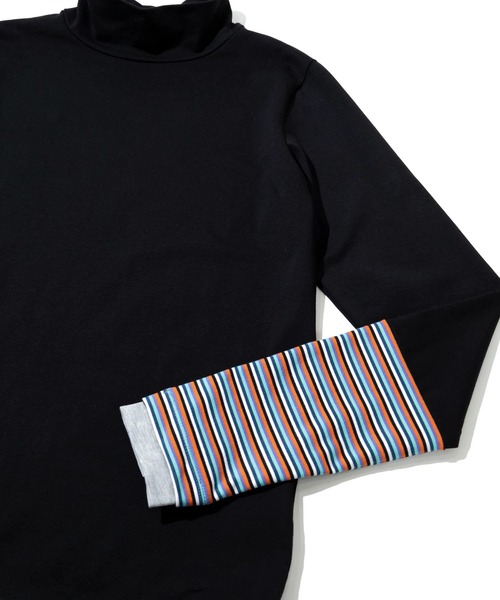 go slow caravan(ゴースローキャラバン)の「GENTIL/ジャンティー 袖切替 ハイネックインナー(Tシャツ/カットソー・レディース・レッド/グレー/ブラック・FREE)」の11枚目の写真