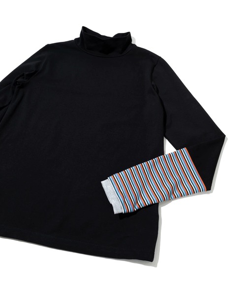 go slow caravan(ゴースローキャラバン)の「GENTIL/ジャンティー 袖切替 ハイネックインナー(Tシャツ/カットソー・レディース・レッド/グレー/ブラック・FREE)」の12枚目の写真