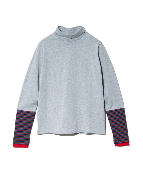 go slow caravan(ゴースローキャラバン)の「GENTIL/ジャンティー 袖切替 ハイネックインナー(Tシャツ/カットソー・レディース・レッド/グレー/ブラック・FREE)」の6枚目の写真