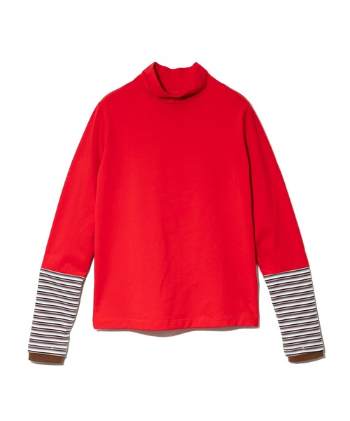 go slow caravan(ゴースローキャラバン)の「GENTIL/ジャンティー 袖切替 ハイネックインナー(Tシャツ/カットソー・レディース・レッド/グレー/ブラック・FREE)」の5枚目の写真