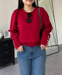 prose verse（プロズヴェール）の「袖パールパフスリーブスウェット（Tシャツ/カットソー）」