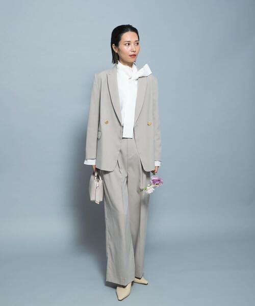 URBAN RESEARCH ROSSO WOMEN（アーバンリサーチ　ロッソ）の「防シワシャンブレーツイルダブルジャケット（その他アウター・レディース・ブラック/ベージュ系その他・36/38）」の5枚目の写真