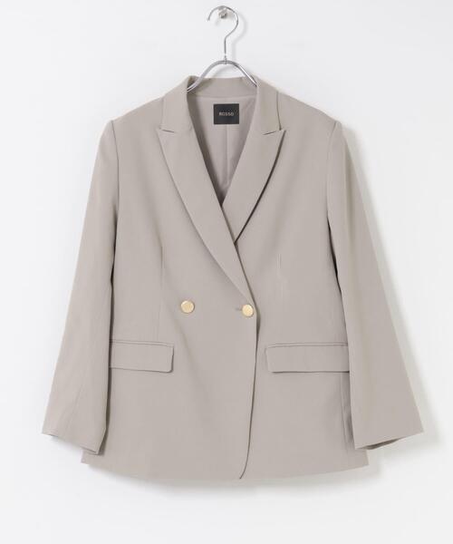 URBAN RESEARCH ROSSO WOMEN（アーバンリサーチ　ロッソ）の「防シワシャンブレーツイルダブルジャケット（その他アウター・レディース・ブラック/ベージュ系その他・36/38）」の6枚目の写真
