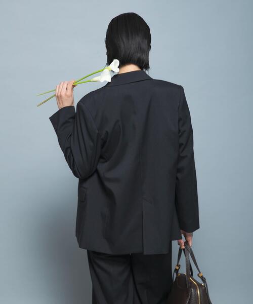 URBAN RESEARCH ROSSO WOMEN（アーバンリサーチ　ロッソ）の「防シワシャンブレーツイルダブルジャケット（その他アウター・レディース・ブラック/ベージュ系その他・36/38）」の12枚目の写真