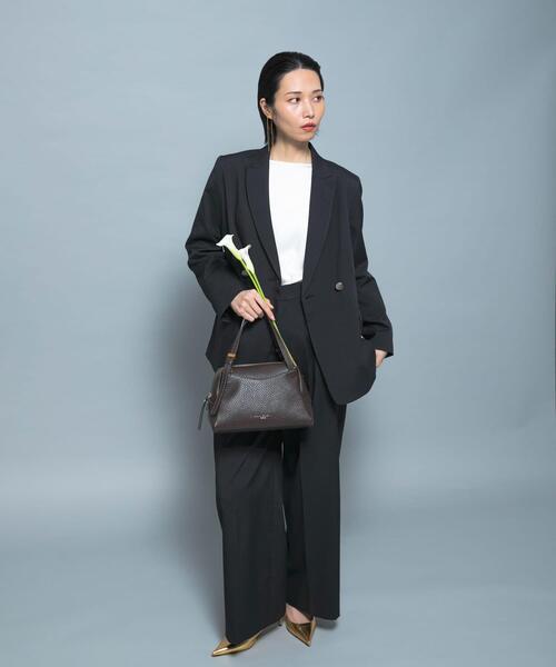 URBAN RESEARCH ROSSO WOMEN（アーバンリサーチ　ロッソ）の「防シワシャンブレーツイルダブルジャケット（その他アウター・レディース・ブラック/ベージュ系その他・36/38）」の13枚目の写真