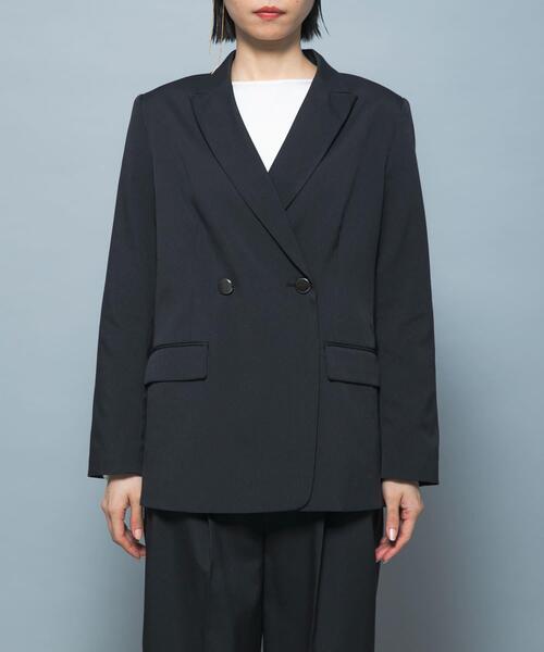 URBAN RESEARCH ROSSO WOMEN（アーバンリサーチ　ロッソ）の「防シワシャンブレーツイルダブルジャケット（その他アウター・レディース・ブラック/ベージュ系その他・36/38）」の14枚目の写真