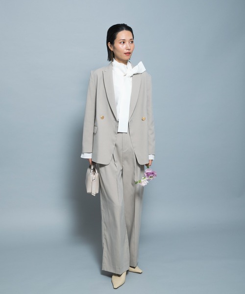 URBAN RESEARCH ROSSO WOMEN（アーバンリサーチ　ロッソ）の「防シワシャンブレーツイルダブルジャケット（その他アウター・レディース・ブラック/ベージュ系その他・36/38）」の5枚目の写真