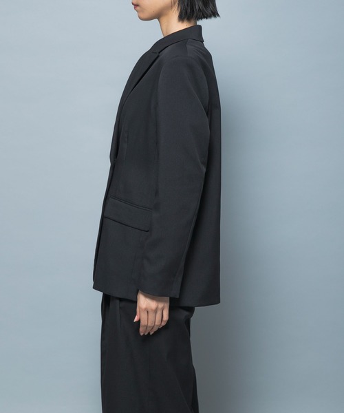 URBAN RESEARCH ROSSO WOMEN（アーバンリサーチ　ロッソ）の「防シワシャンブレーツイルダブルジャケット（その他アウター・レディース・ブラック/ベージュ系その他・36/38）」の12枚目の写真