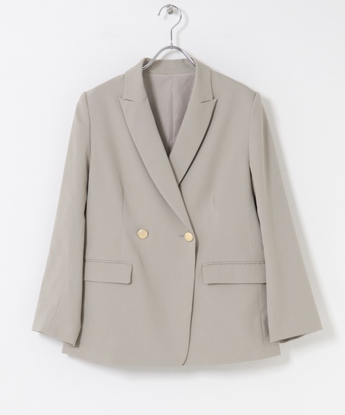 URBAN RESEARCH ROSSO WOMEN（アーバンリサーチ　ロッソ）の「防シワシャンブレーツイルダブルジャケット（その他アウター・レディース・ブラック/ベージュ系その他・36/38）」の16枚目の写真