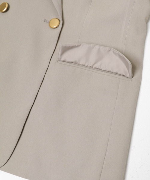 URBAN RESEARCH ROSSO WOMEN（アーバンリサーチ　ロッソ）の「防シワシャンブレーツイルダブルジャケット（その他アウター・レディース・ブラック/ベージュ系その他・36/38）」の17枚目の写真