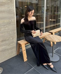 セール】Wavy neck peplum dress（ドレス）｜LE'RURE（リルアー）の