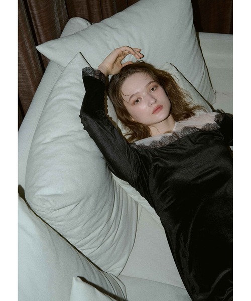 lerure Ladylike velour dress ブラック Ladylike velour dress（ドレス）｜LE'RURE（リルアー）のファッション