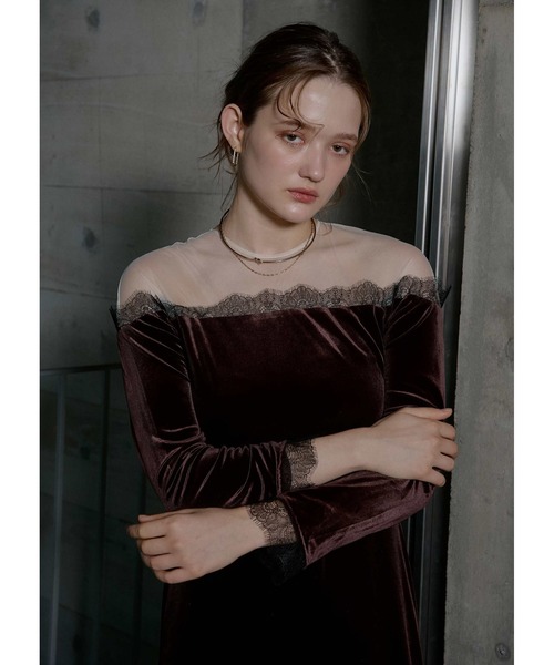 lerure Ladylike velour dress ブラック Ladylike velour dress（ドレス）｜LE'RURE（リルアー）のファッション