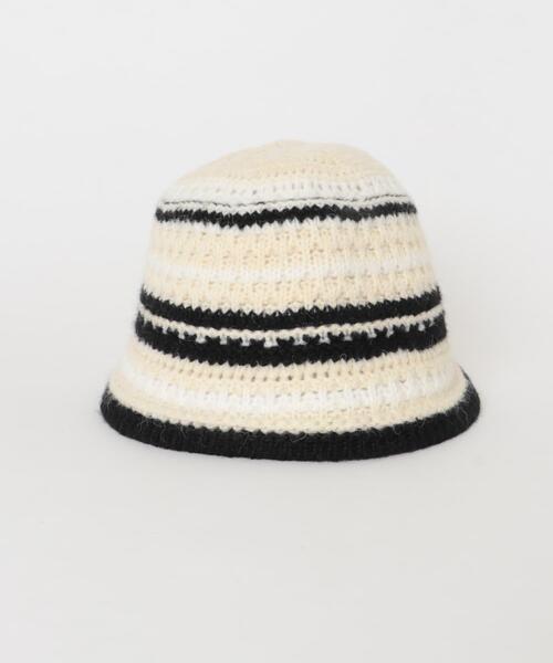 SMELLY(スメリー)の「マルチボーダーニットハット(ハット・レディース・ブラウン/アイボリー・-)」の9枚目の写真