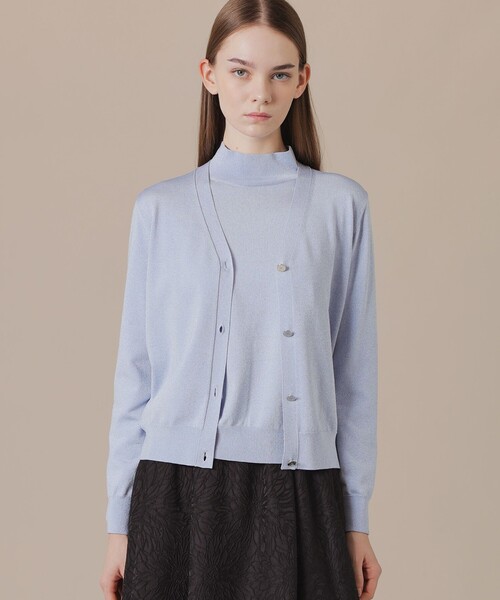 MACKINTOSH LONDON(マッキントッシュ ロンドン)の「シルキーラメニットカーディガン(カーディガン/ボレロ・レディース・ブルー系その他2/ブラック/グレー系その他・40/38)」の3枚目の写真