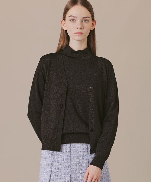 MACKINTOSH LONDON(マッキントッシュ ロンドン)の「シルキーラメニットカーディガン(カーディガン/ボレロ・レディース・ブルー系その他2/ブラック/グレー系その他・40/38)」の1枚目の写真