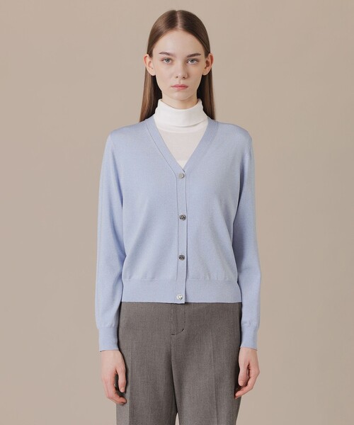MACKINTOSH LONDON(マッキントッシュ ロンドン)の「シルキーラメニットカーディガン(カーディガン/ボレロ・レディース・ブルー系その他2/ブラック/グレー系その他・40/38)」の7枚目の写真