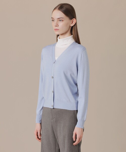 MACKINTOSH LONDON(マッキントッシュ ロンドン)の「シルキーラメニットカーディガン(カーディガン/ボレロ・レディース・ブルー系その他2/ブラック/グレー系その他・40/38)」の8枚目の写真