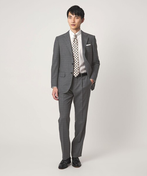 green label relaxing(グリーンレーベルリラクシング)の「REDA グレンチェック HX 1プリーツ スーツパンツ(スーツパンツ・メンズ・ネイビー/グレー系・72/80/76/88/92/84)」の3枚目の写真