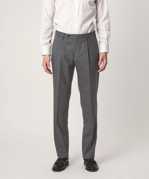 green label relaxing(グリーンレーベルリラクシング)の「REDA グレンチェック HX 1プリーツ スーツパンツ(スーツパンツ・メンズ・ネイビー/グレー系・72/80/76/88/92/84)」の5枚目の写真