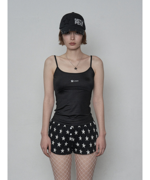 SETUP-EXE(セットアップイーエックスイー)の「LOGO PEARL SLEEVELESS / BLACK(Tシャツ/カットソー・レディース・その他・ONE SIZE)」の1枚目の写真