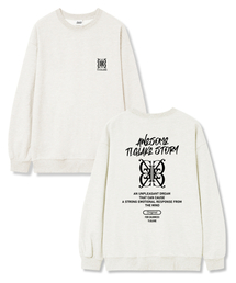 ビッグロゴストーリー オーバーサイズ 裏毛 スウェット Tシャツ クリーム