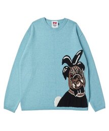 Beyond Closet | [コレクションライン] プレイドッグオーバーサイズジャカードニットプルオーバースカイブルー(ニット/セーター)