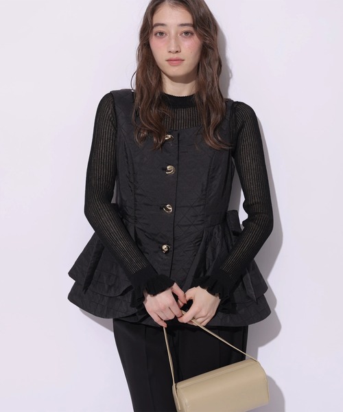 Rirandture（リランドチュール）の「ラッフルティアードベスト（シャツ/ブラウス・レディース・ブラック/ベージュ・2/1）」の7枚目の写真