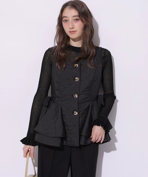 Rirandture（リランドチュール）の「ラッフルティアードベスト（シャツ/ブラウス・レディース・ブラック/ベージュ・2/1）」の8枚目の写真