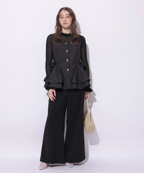 Rirandture（リランドチュール）の「ラッフルティアードベスト（シャツ/ブラウス・レディース・ブラック/ベージュ・2/1）」の11枚目の写真