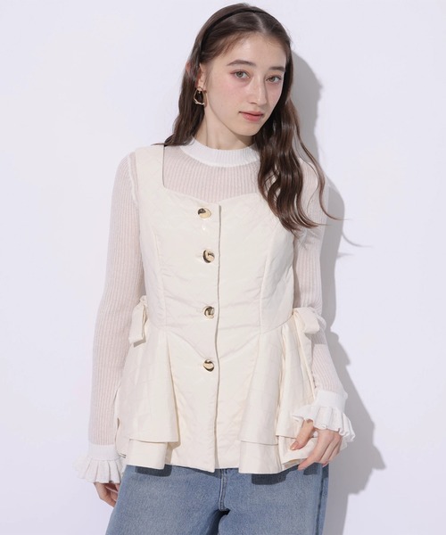 Rirandture（リランドチュール）の「ラッフルティアードベスト（シャツ/ブラウス・レディース・ブラック/ベージュ・2/1）」の17枚目の写真