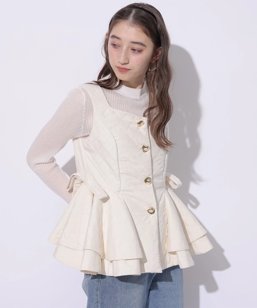 Rirandture（リランドチュール）の「ラッフルティアードベスト（シャツ/ブラウス・レディース・ブラック/ベージュ・2/1）」の18枚目の写真