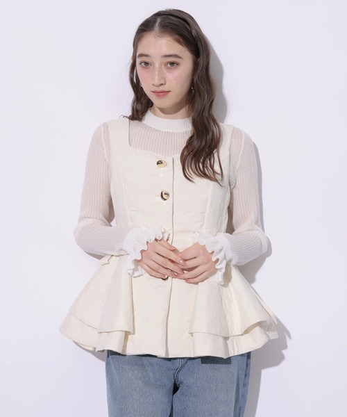 Rirandture（リランドチュール）の「ラッフルティアードベスト（シャツ/ブラウス・レディース・ブラック/ベージュ・2/1）」の19枚目の写真