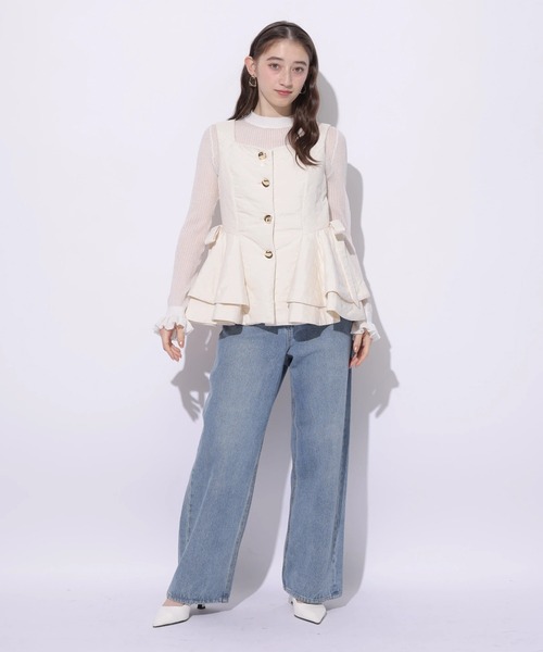 Rirandture（リランドチュール）の「ラッフルティアードベスト（シャツ/ブラウス・レディース・ブラック/ベージュ・2/1）」の20枚目の写真