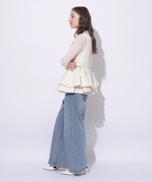 Rirandture（リランドチュール）の「ラッフルティアードベスト（シャツ/ブラウス・レディース・ブラック/ベージュ・2/1）」の22枚目の写真