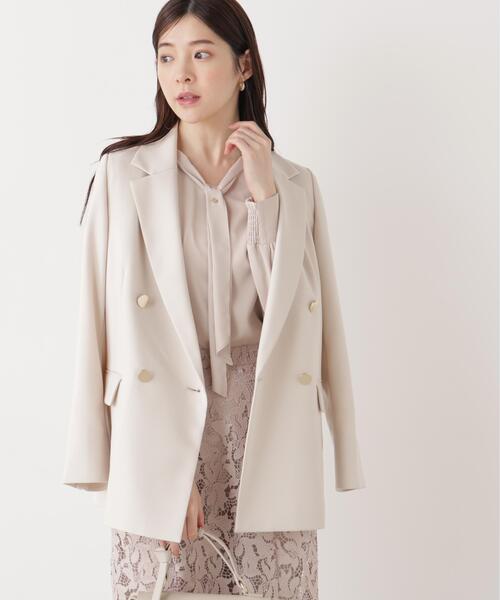 PROPORTION BODY DRESSING（プロポーションボディドレッシング）の「＜ウォッシャブル＞キラ釦ボウタイブラウス / 1216110207（シャツ/ブラウス・レディース・ベージュ/ネイビー/ホワイト・MEDIUM/SMALL）」の4枚目の写真