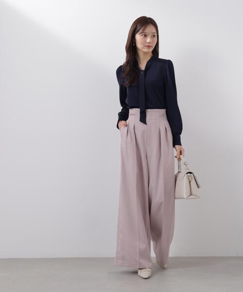 PROPORTION BODY DRESSING（プロポーションボディドレッシング）の「＜ウォッシャブル＞キラ釦ボウタイブラウス / 1216110207（シャツ/ブラウス・レディース・ベージュ/ネイビー/ホワイト・MEDIUM/SMALL）」の12枚目の写真