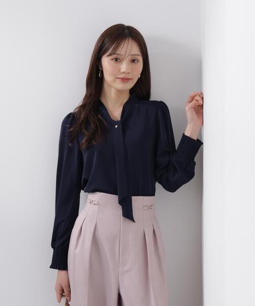 PROPORTION BODY DRESSING（プロポーションボディドレッシング）の「＜ウォッシャブル＞キラ釦ボウタイブラウス / 1216110207（シャツ/ブラウス・レディース・ベージュ/ネイビー/ホワイト・MEDIUM/SMALL）」の14枚目の写真