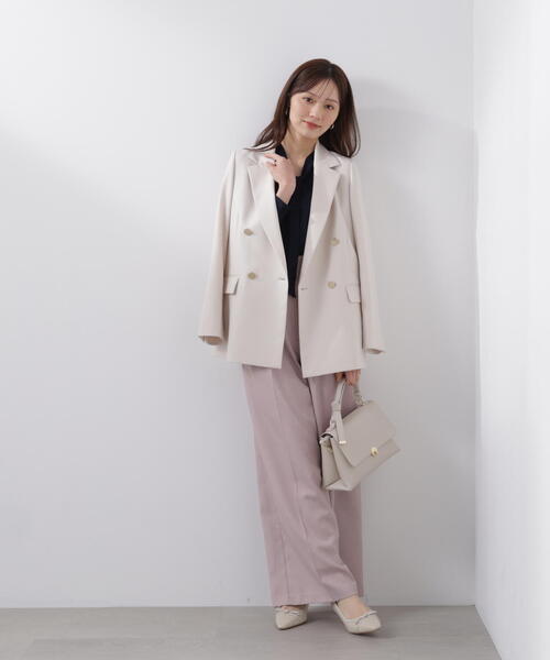 PROPORTION BODY DRESSING（プロポーションボディドレッシング）の「＜ウォッシャブル＞キラ釦ボウタイブラウス / 1216110207（シャツ/ブラウス・レディース・ベージュ/ネイビー/ホワイト・MEDIUM/SMALL）」の4枚目の写真